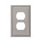 Amerelle Amerelle Metro Brushed Nickel 1 gang Die-Cast Metal Duplex Wall Plate 1 pk 77DBN - alternate 1